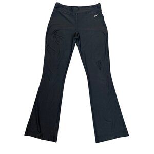 Nike Dri-Fit Womens Low Rise Black Flare Wide Leg Pants Small Y2K Jumpstyle